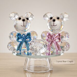 Crystal Bear Couple Showpiece