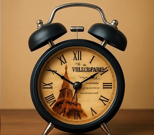 Vintage Alarm Clock with Twin Bells – Decorative Retro Table Clock for Bedroom, Office & Desk